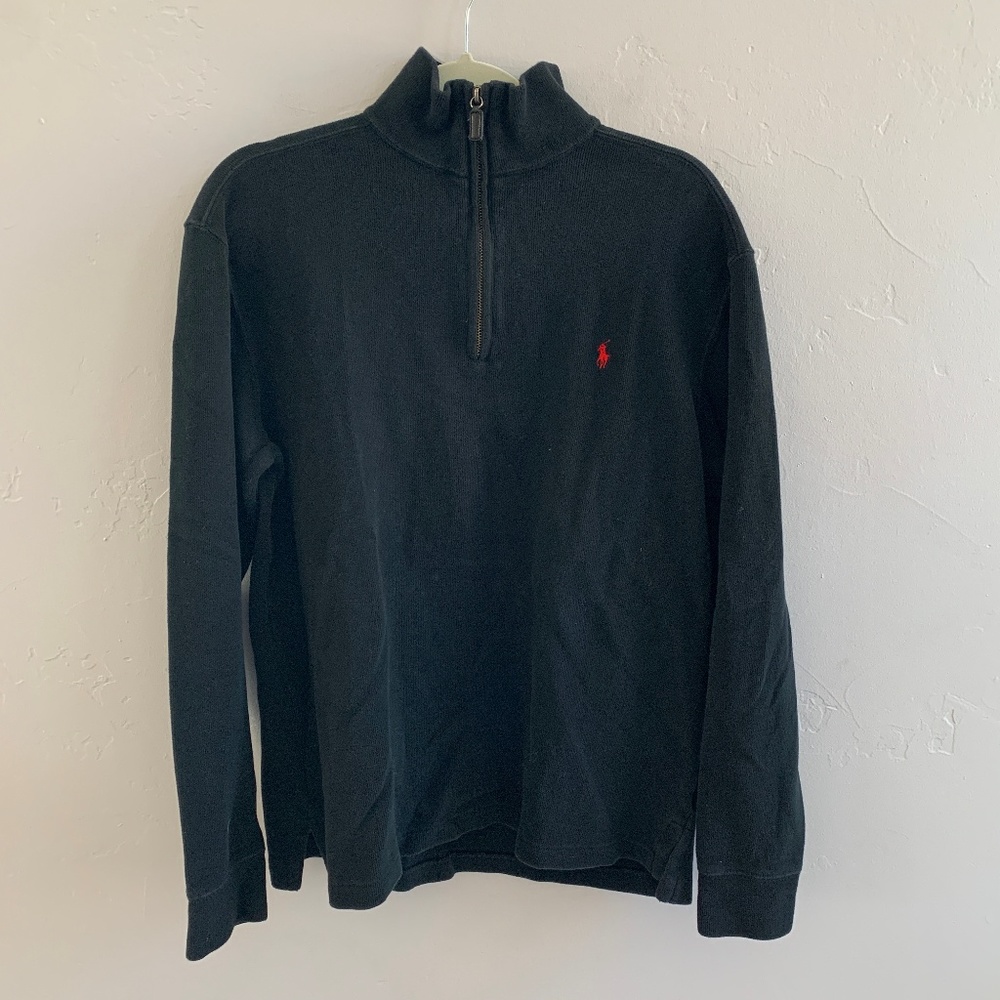 Polo Ralph Lauren Black Quarter-Zip Pullover M